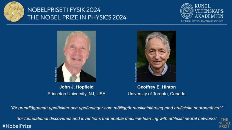 Hopfield and Hinton Win 2024 Nobel Prize for Breakthroughs in Machine Learning